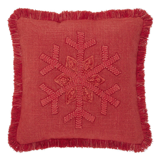 Red Snowflake Pillow