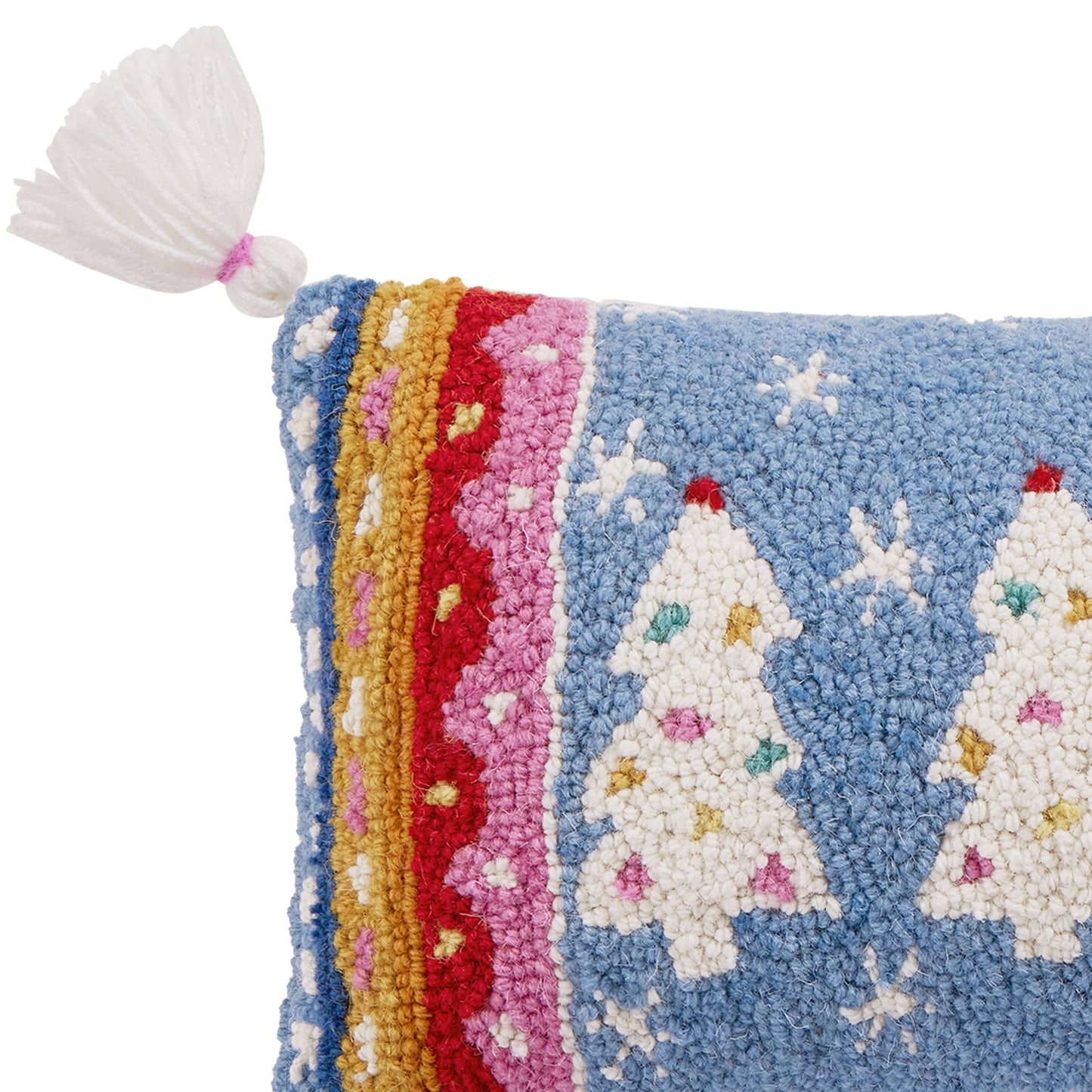 Festive Christmas Tree Tassel Pillow