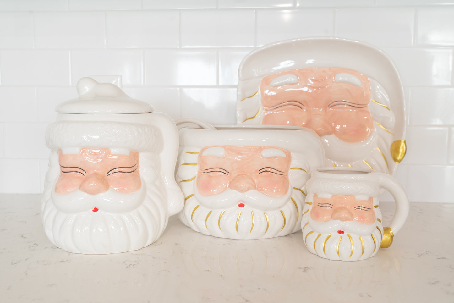 White Santa Cookie Jar
