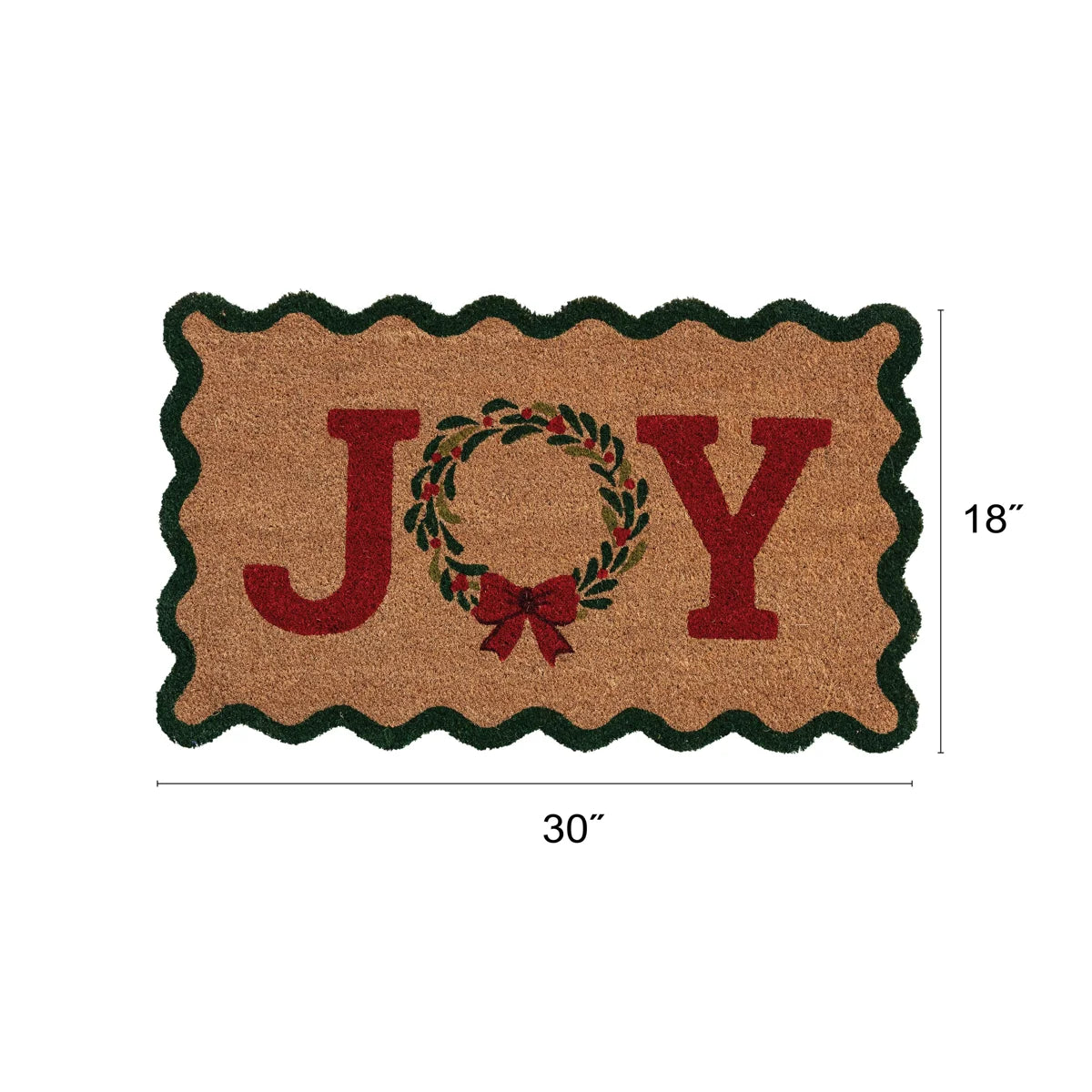 Scalloped JOY Wreath Doormat