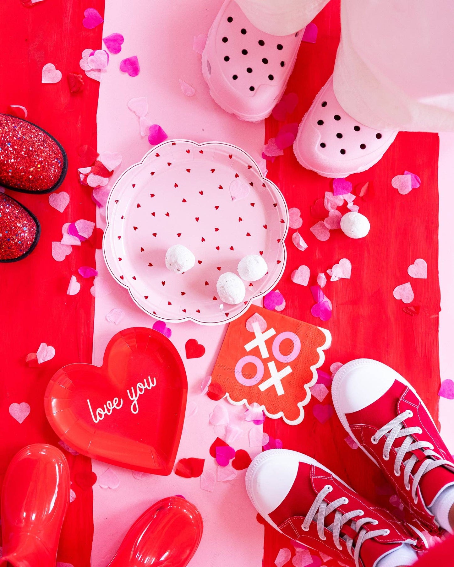 Foil-Kissed Heart Plates - Set of 8