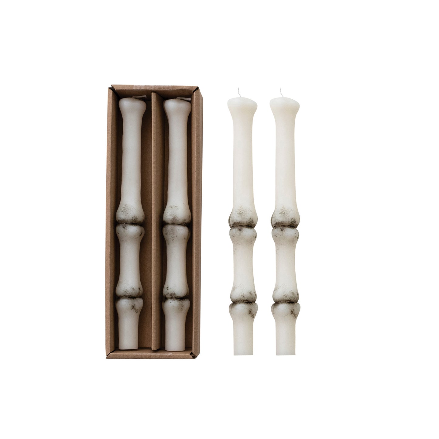 Skeleton Bone Taper Candles, Set of 2