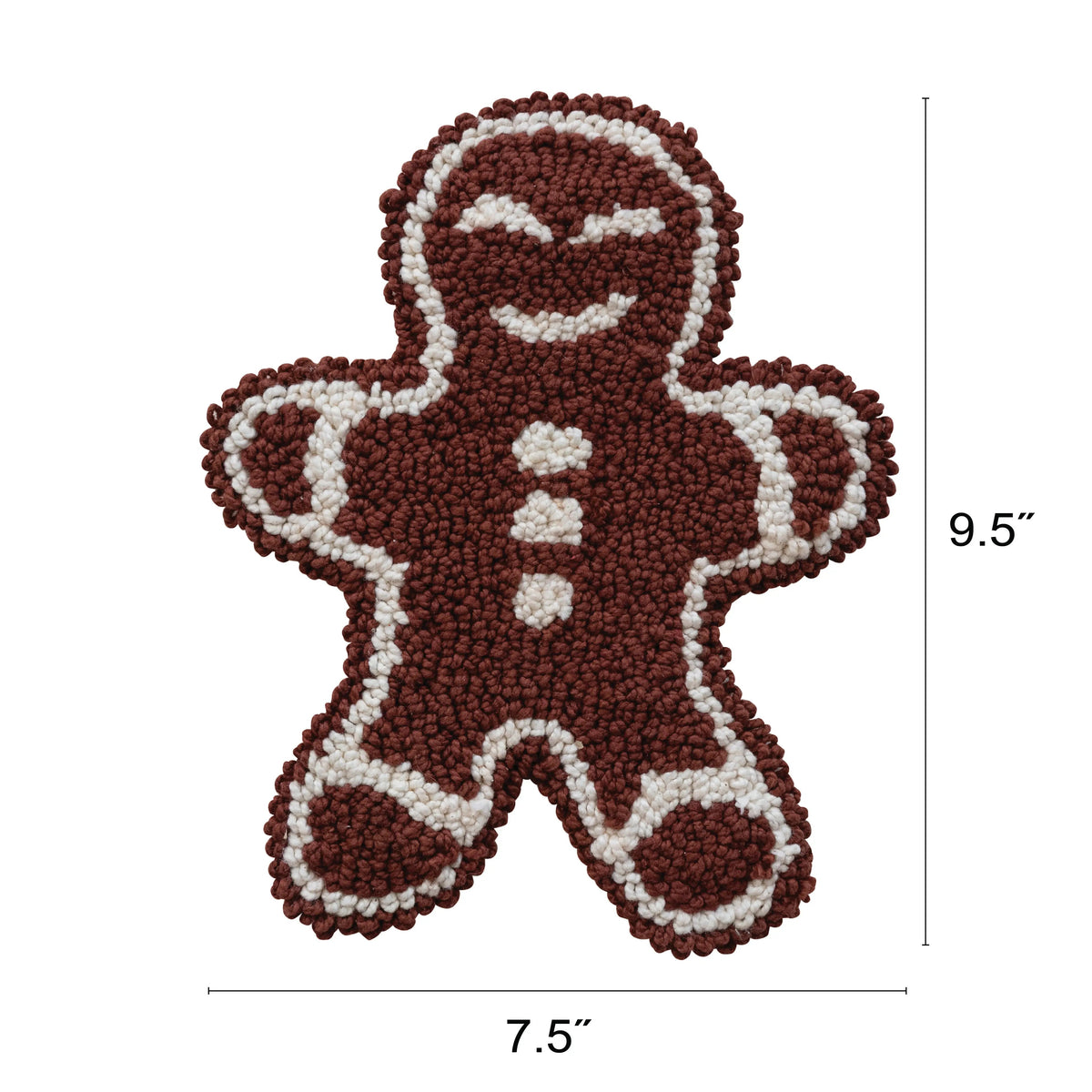 Cotton Tufted Gingerbread Shaped Pot Holder