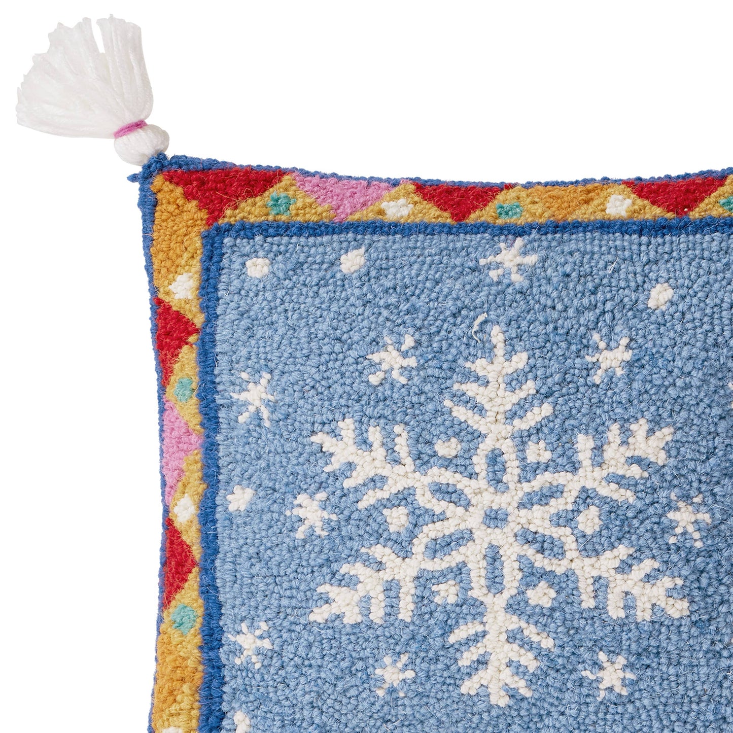 Festive Snowflake Tassel Pillow