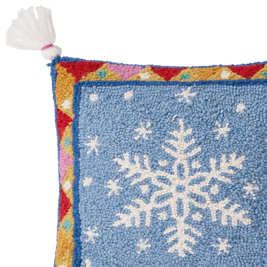 Festive Snowflake Tassel Pillow