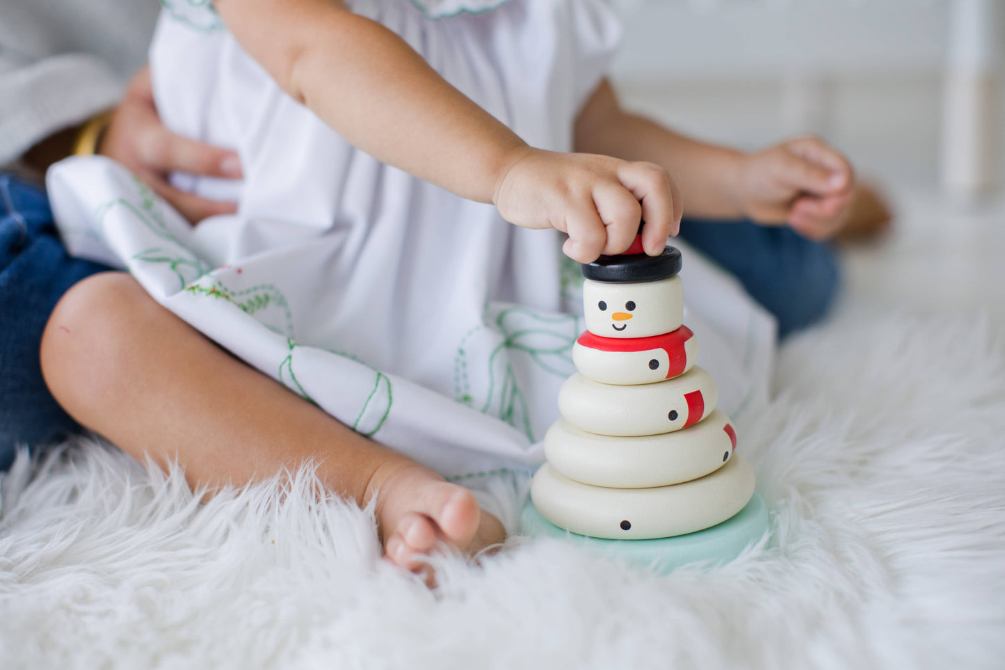 Frosty Stacks: Wooden Snowman Stacking Toy Set
