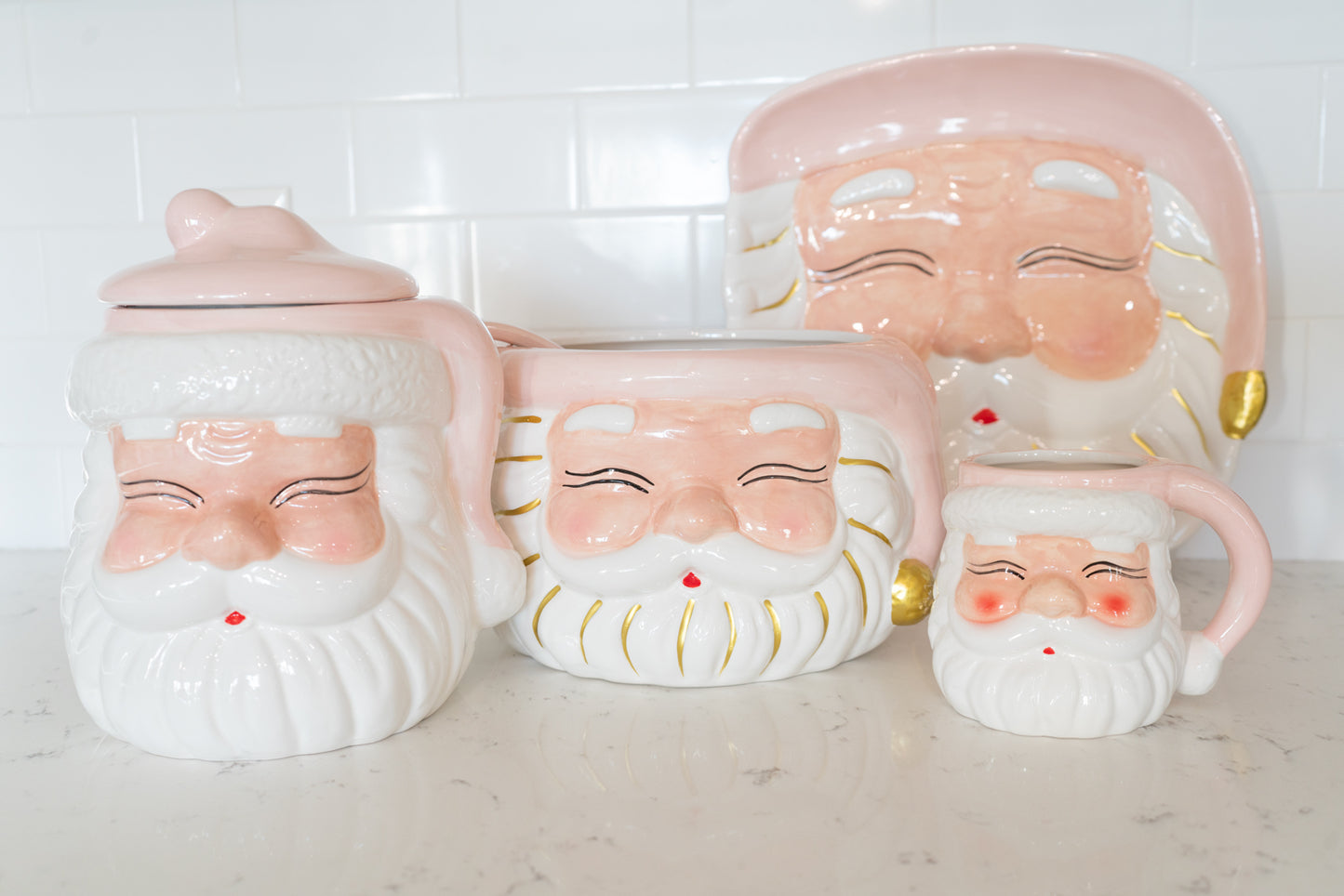 Pink Santa Cookie Jar