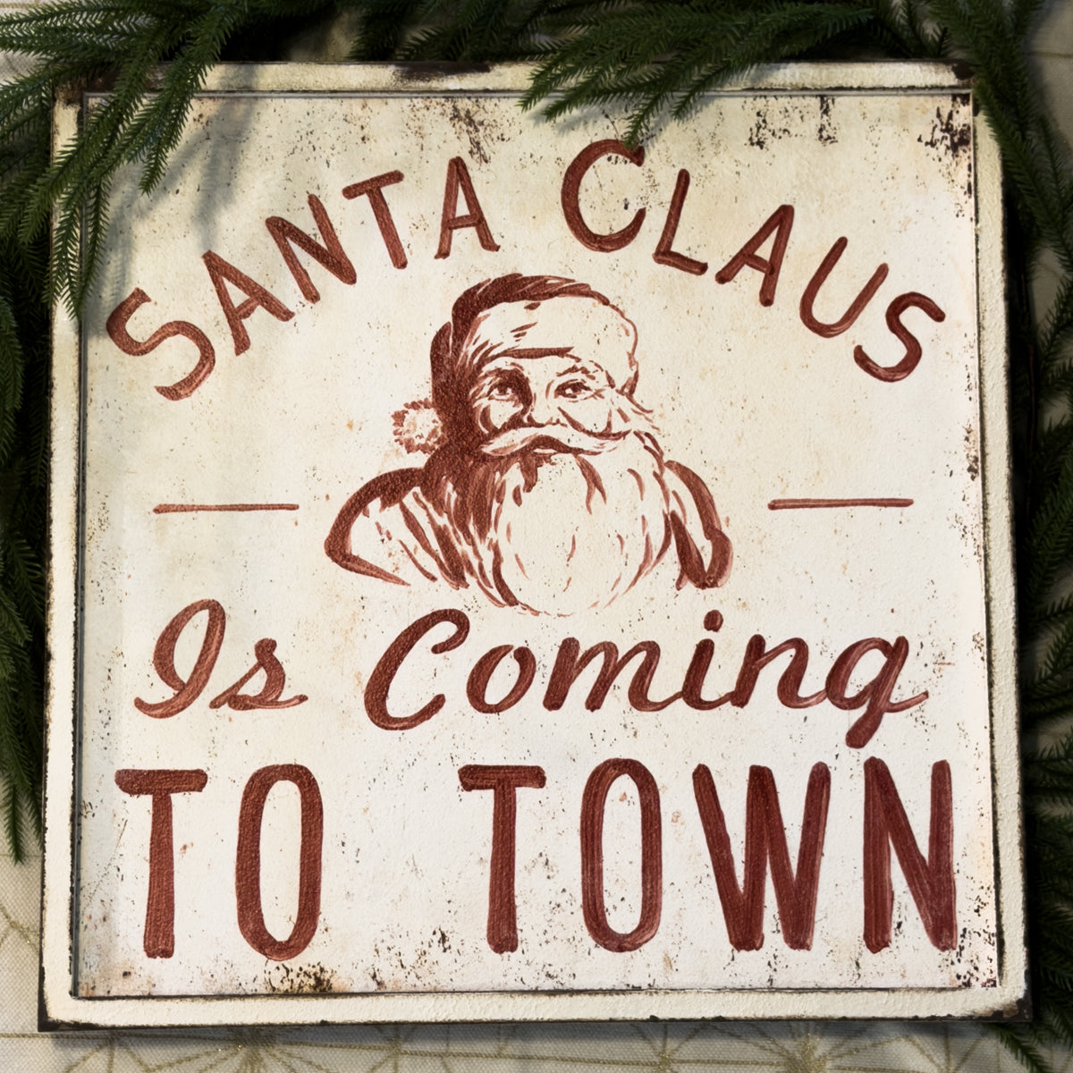 Santa Claus is Coming to Town Red Sign
