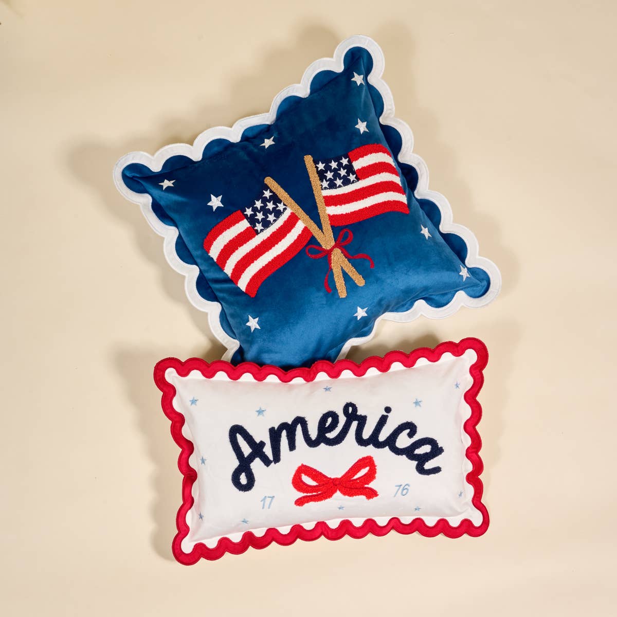 Scalloped America Pillow