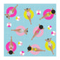 Illustration of women on inflatable rings and beach balls in blue water napkin