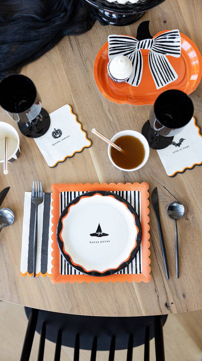 Pumpkin Bow Paper Plates