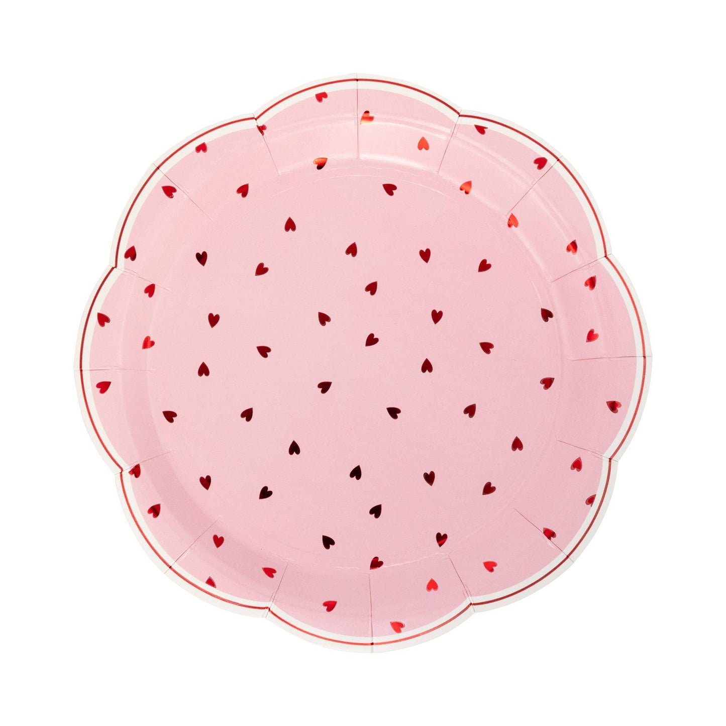 Foil-Kissed Heart Plates - Set of 8