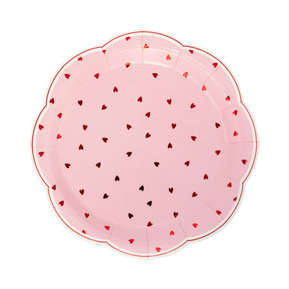 Foil-Kissed Heart Plates - Set of 8
