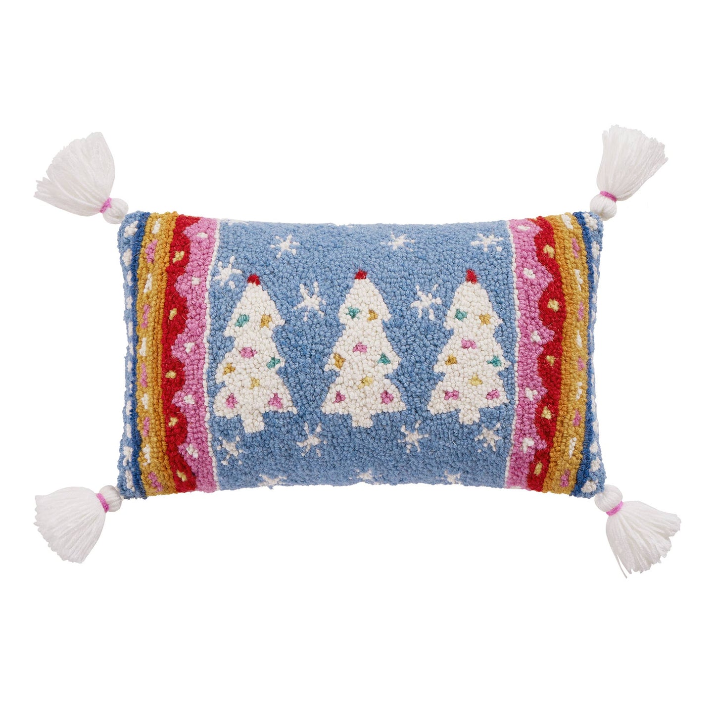 Festive Christmas Tree Tassel Pillow