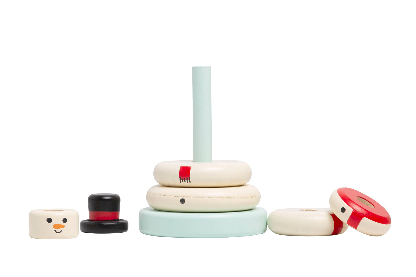 Frosty Stacks: Wooden Snowman Stacking Toy Set