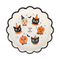 Halloween-themed paper plate with vintage cartoon characters on a white background