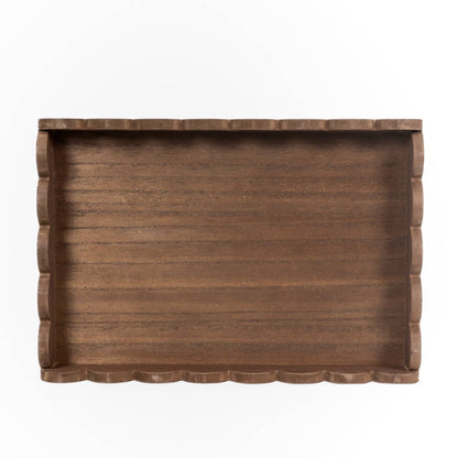 Wood Scallop Tray - Espresso