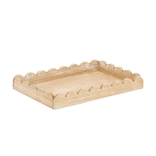 Wood Scallop Tray - Natural
