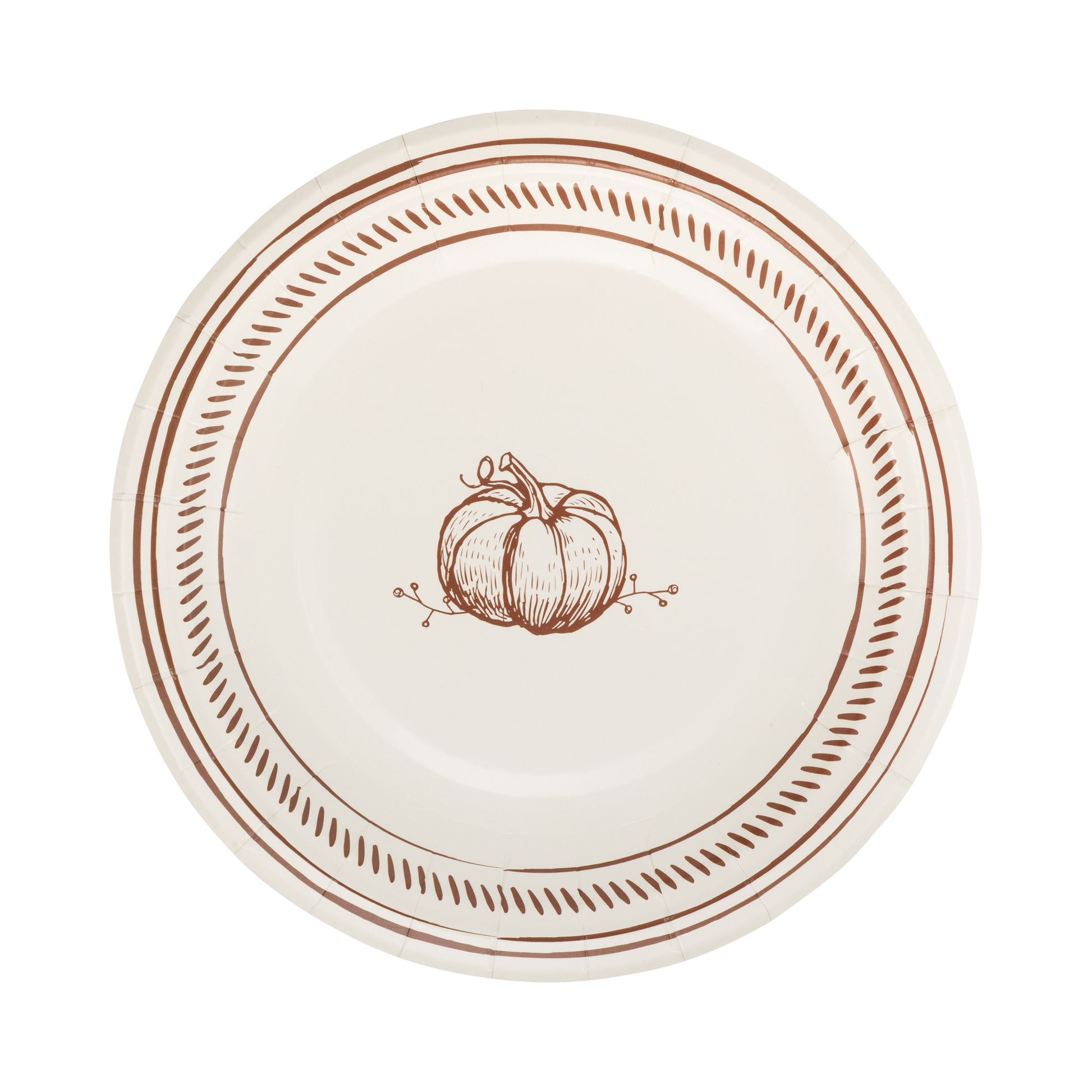 Pumpkin Line Art Paper Plate