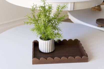 Wood Scallop Tray - Espresso