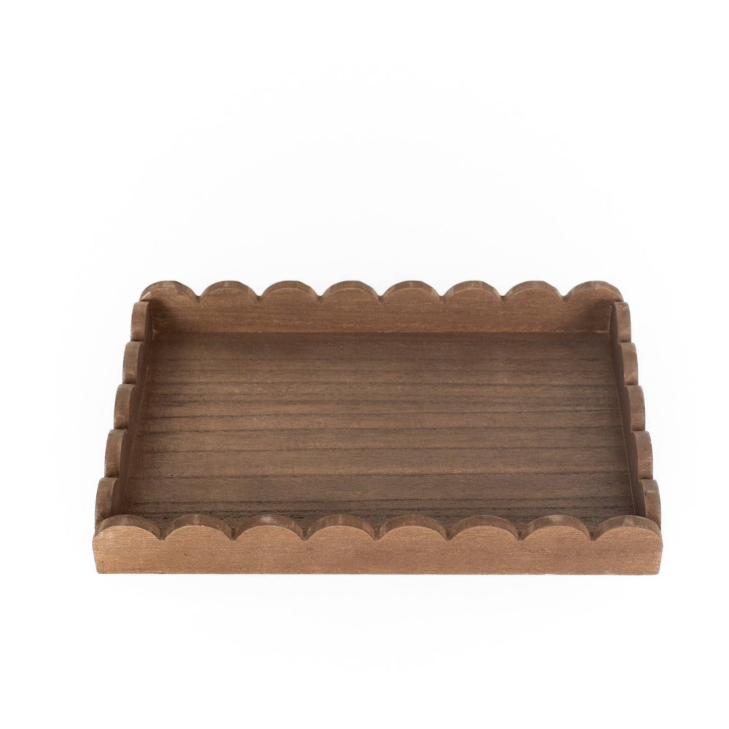 Wood Scallop Tray - Espresso