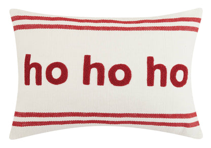 Ho Ho Home Embroidered Pillow