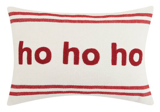 Ho Ho Home Embroidered Pillow