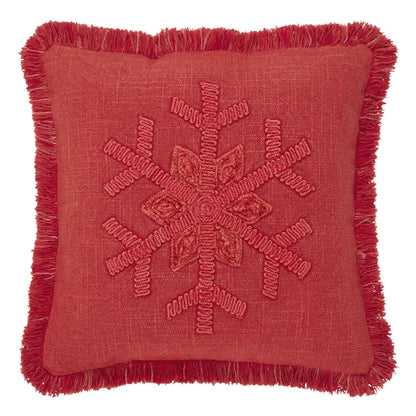 Red Snowflake Pillow