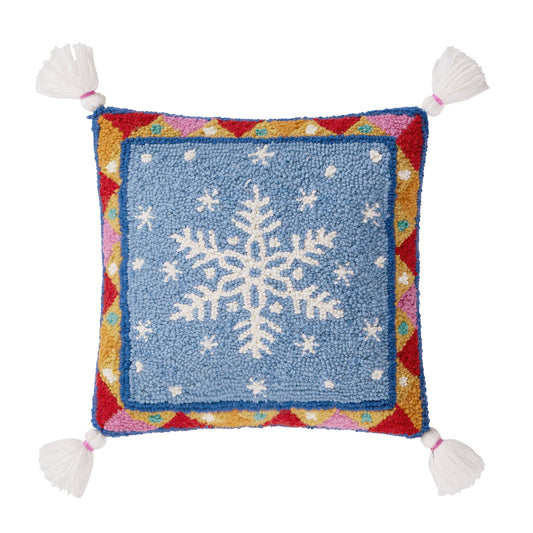 Festive Snowflake Tassel Pillow