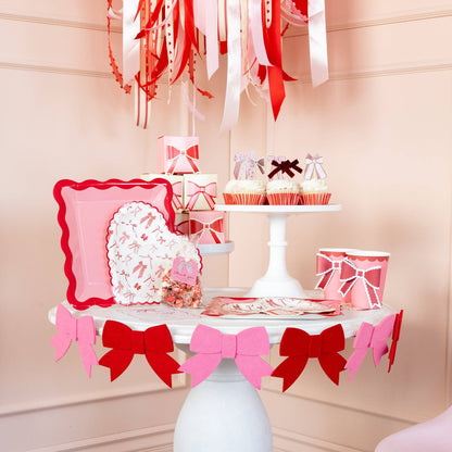 Valentine Bow Plates - Set of 8