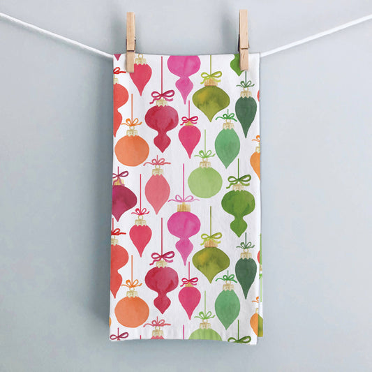 Baubles & Bows Tea Towel