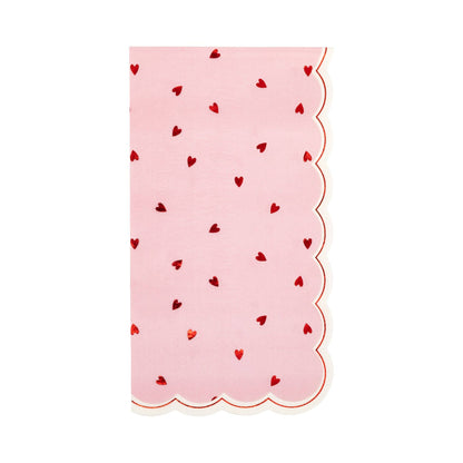 Foil-Kissed Heart Napkins - Set of 18