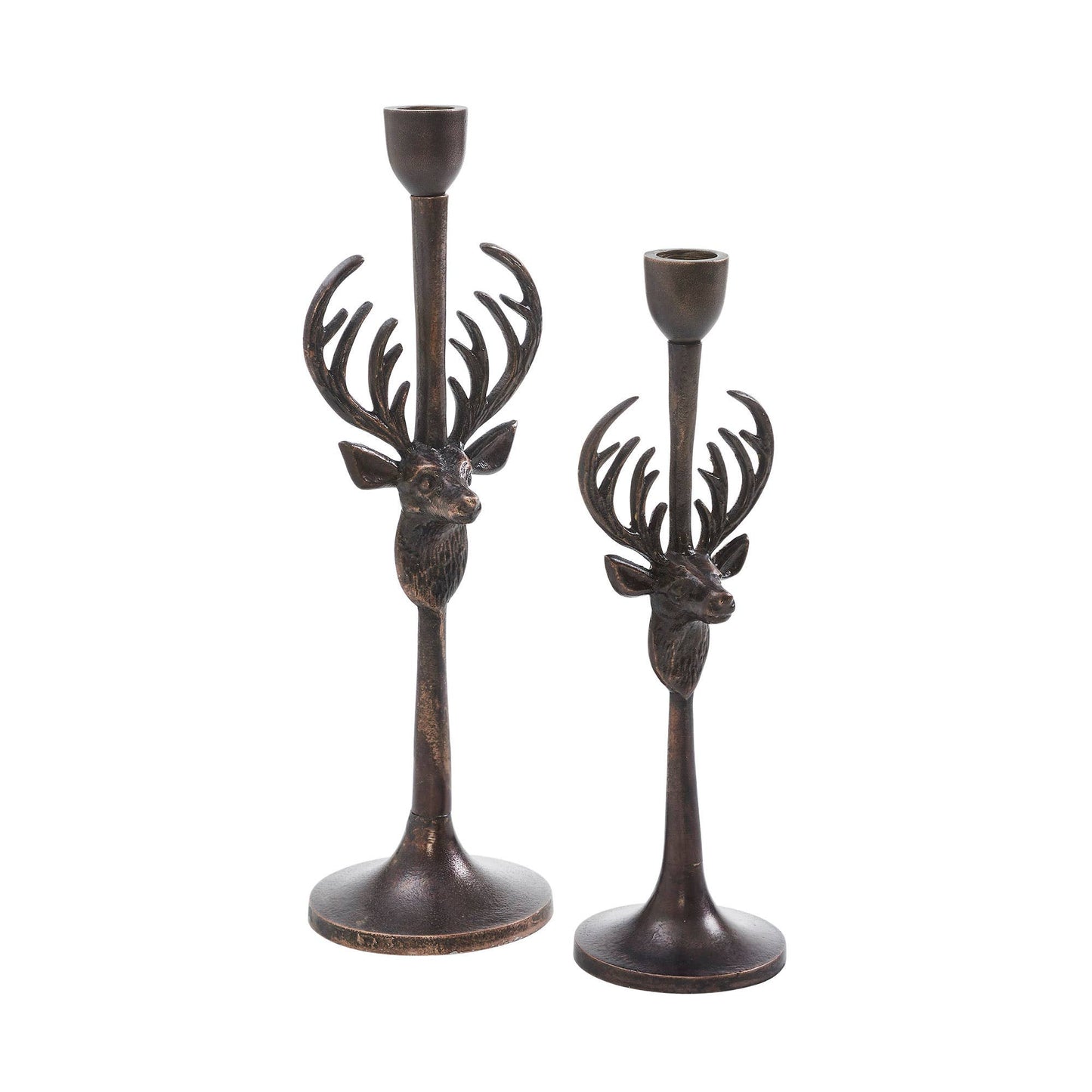 Rustic Stag Candlestick Holders