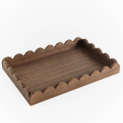 Wood Scallop Tray - Espresso