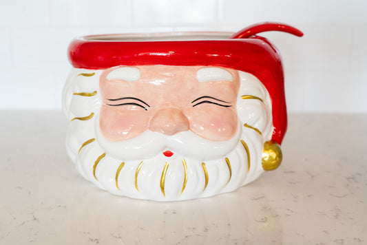 Red Santa Punch Bowl & Ladle