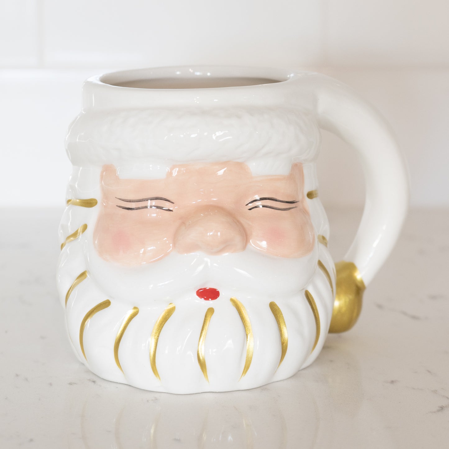 White Santa Mug
