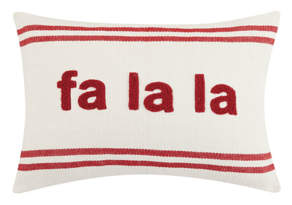Fa La La Embroidered Pillow