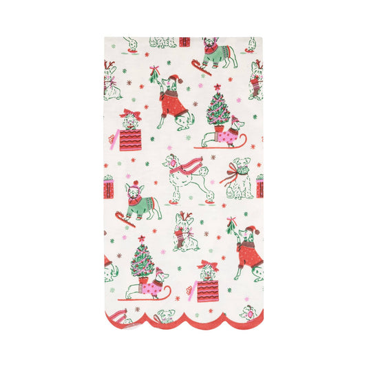 Christmas Puppies Dinner Napkin