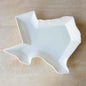White ceramic Texas-shaped bowl platter