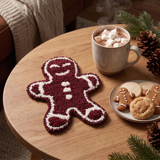 Cotton Tufted Gingerbread Shaped Pot Holder