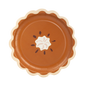 Pumpkin Pie paper plate with whipped cream and scalloped edges