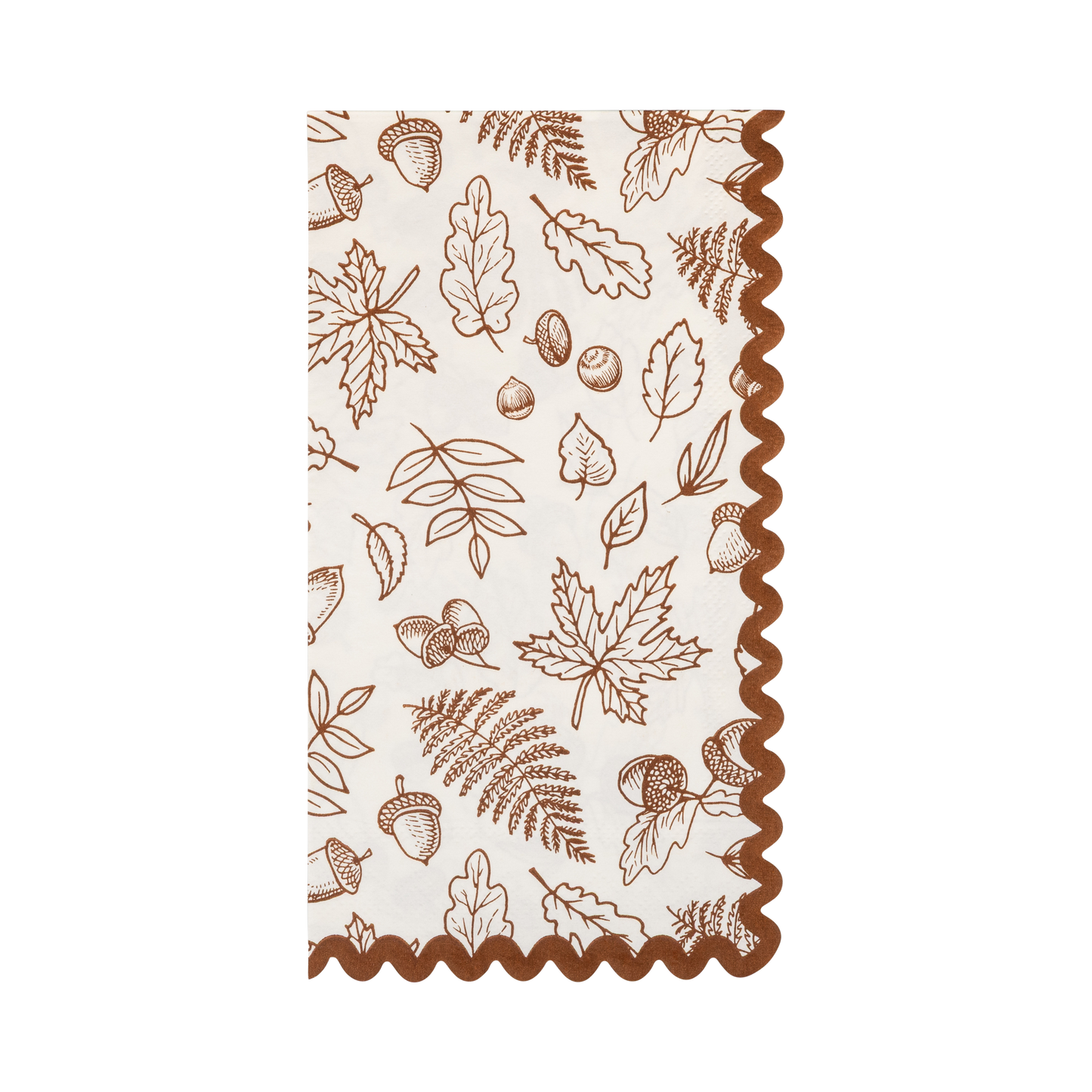Decorative dinner paper nakins with autumn leaf  fall foliage pattern on a white background