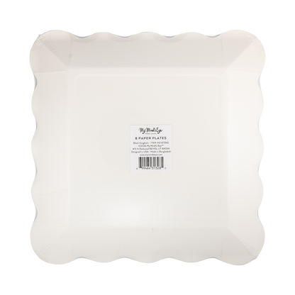 Black Gingham 10" Square Paper Plates
