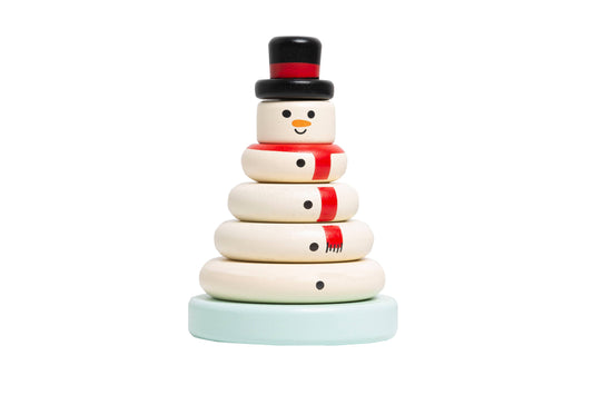 Frosty Stacks: Wooden Snowman Stacking Toy Set