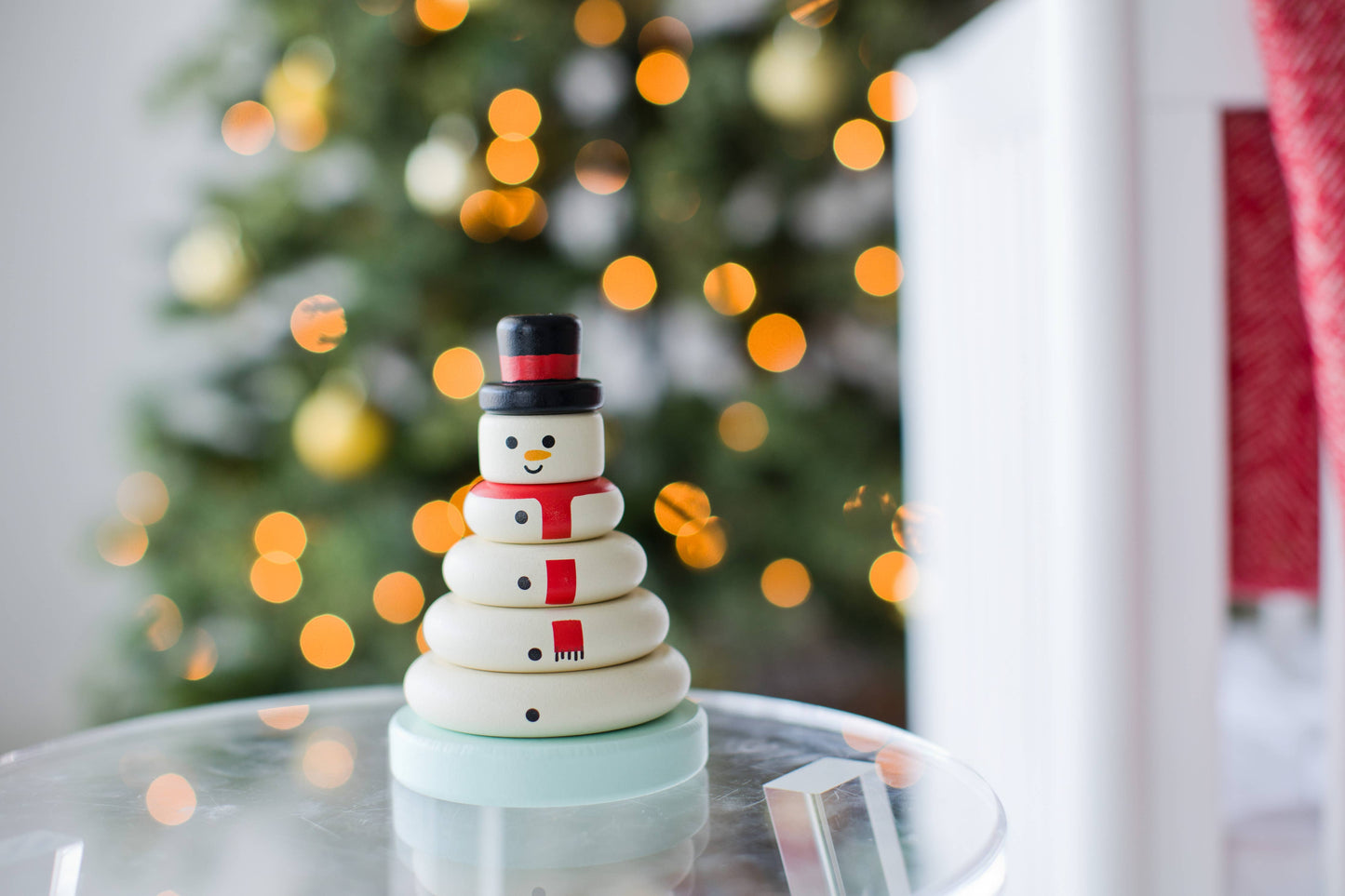 Frosty Stacks: Wooden Snowman Stacking Toy Set