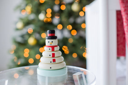 Frosty Stacks: Wooden Snowman Stacking Toy Set