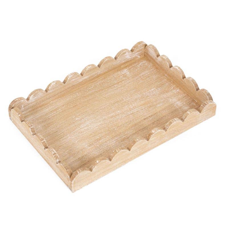 Wood Scallop Tray - Natural