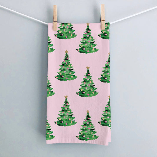 Pinkmas Tree Tea Towel