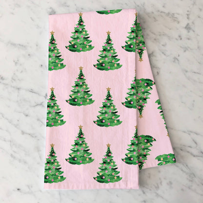 Pinkmas Tree Tea Towel