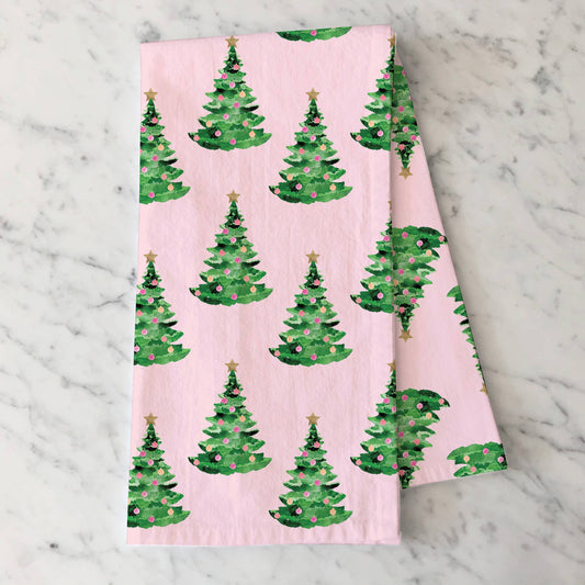 Pinkmas Tree Tea Towel